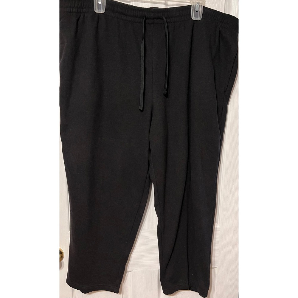 Tek Gear Mens 4XB Ultrasoft Fleece Open Bottom Black Big & Tall Sweatpants NEW